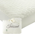 100% Cotton Organic Mattress Protector | Breathable & Noiseless GOTS Organic Mattress Pad with Premium 300GSM Durability | Machine Washable Quilted Bed Protector with Deep Pocket (Ivory, King)