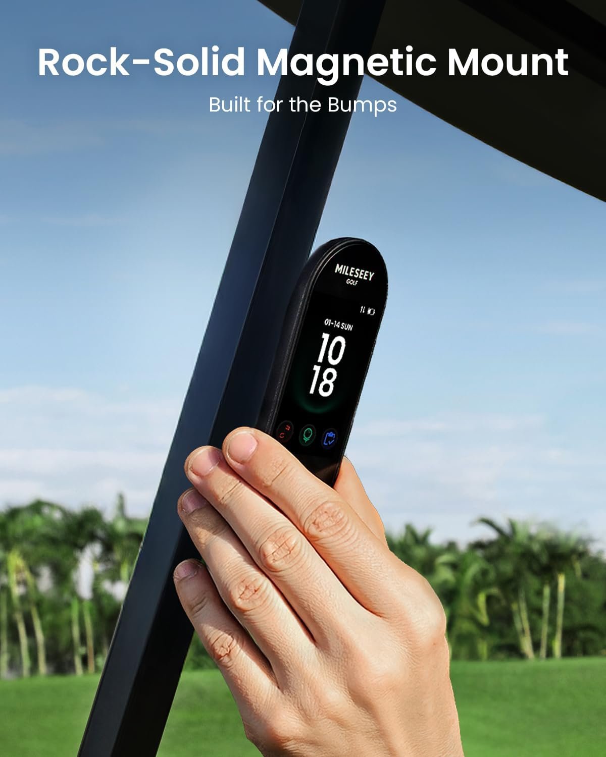 MILESEEY GeneSonic Go Handheld Golf GPS Rangefinder, 43000+ No Subscription Preloaded Courses, Auto Hole Golf Yardage Device, Touchscreen, 10H Battery, Magnetic, Waterproof, Hazard, Green Distances