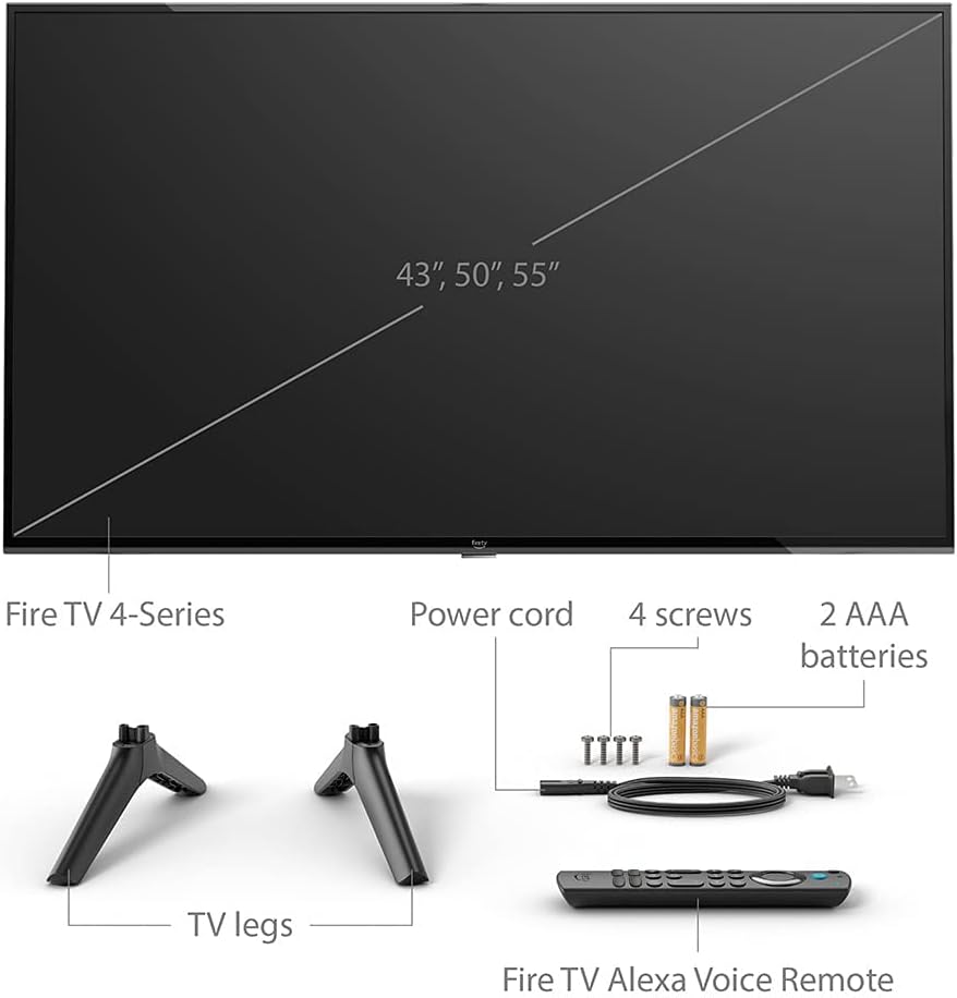 Like-New Amazon Fire TV 43" 4-Series 4K UHD smart TV with Alexa Voice Remote Enhanced, stream live TV without cable