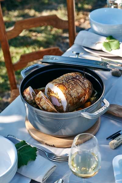 Staub 1003926 Cast Iron Roaster/Cocotte, Round 28 cm, 6.7 L, Graphite Grey