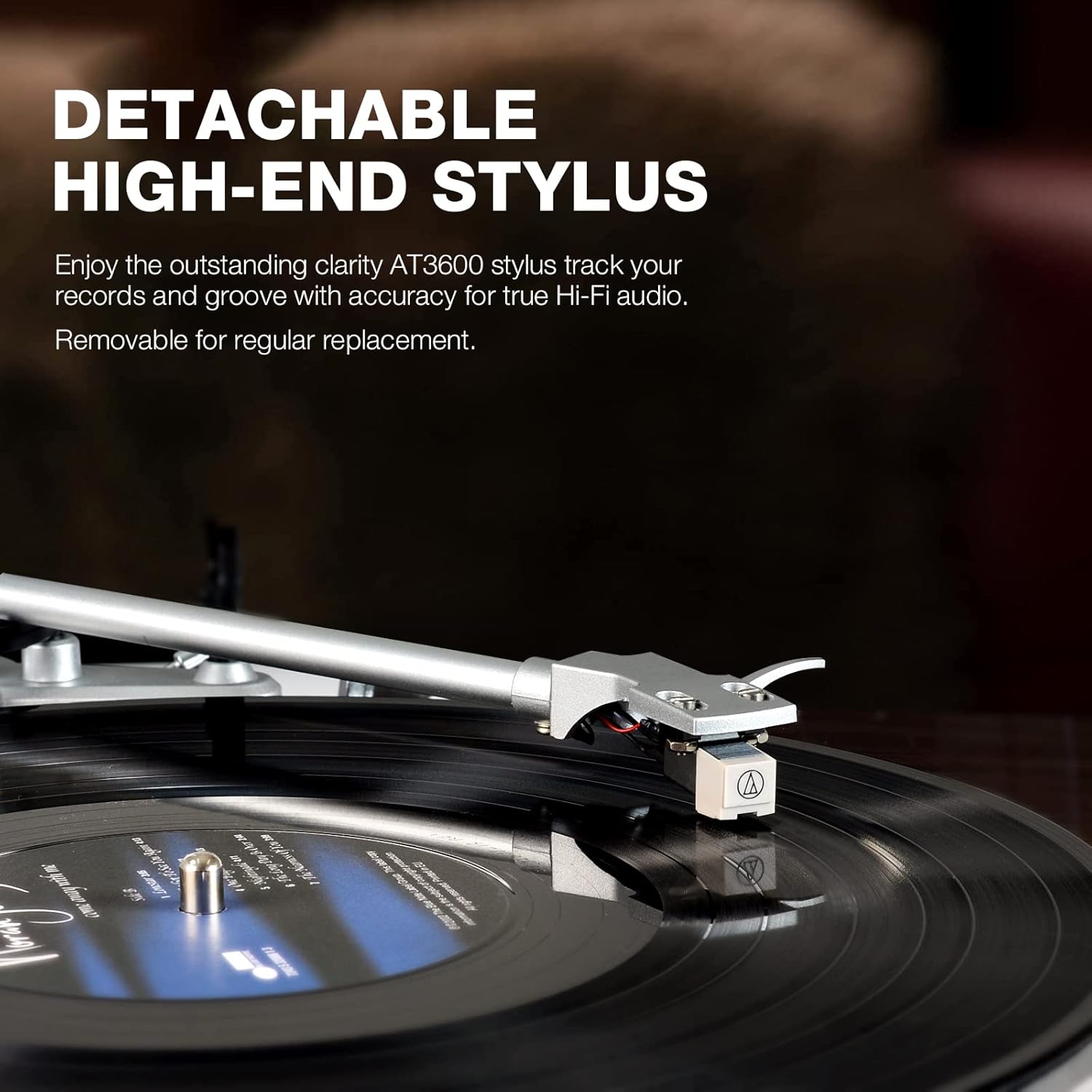 Turntables Belt-Drive Record Player with Wireless Output Connectivity, Vinyl Player Support 33&45 RPM Speed Phono Line USB Digital to PC Recording with Advanced Magnetic Cartridge&Counterweight