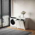 Tidyard Laundry Cabinet, with 2 Removable Liner Bags Cabinet Side Storage Organizer, Entryway Storage Unit Console Table, Bathroom Furniture Home Decor YFXW331P206345