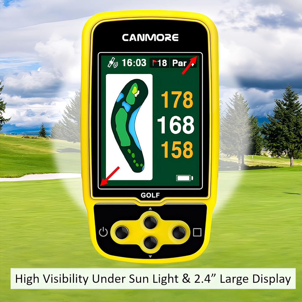 CANMORE HG500 Golf GPS - Extra Large Easy-to-Read Color Display, preloaded 41,000 Course map Worldwide Shape of The Green and The Fairway(Yellow)