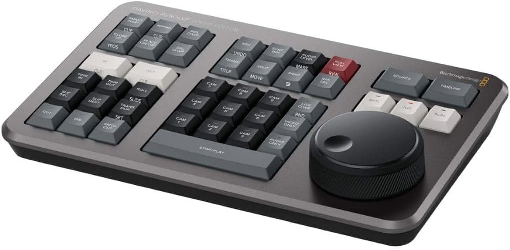 Blackmagic Design Davinci Resolve Speed Editor, Bluetooth & USB-C Editing Keyboard Bundle with Davinci Resolve Studio Activation Card