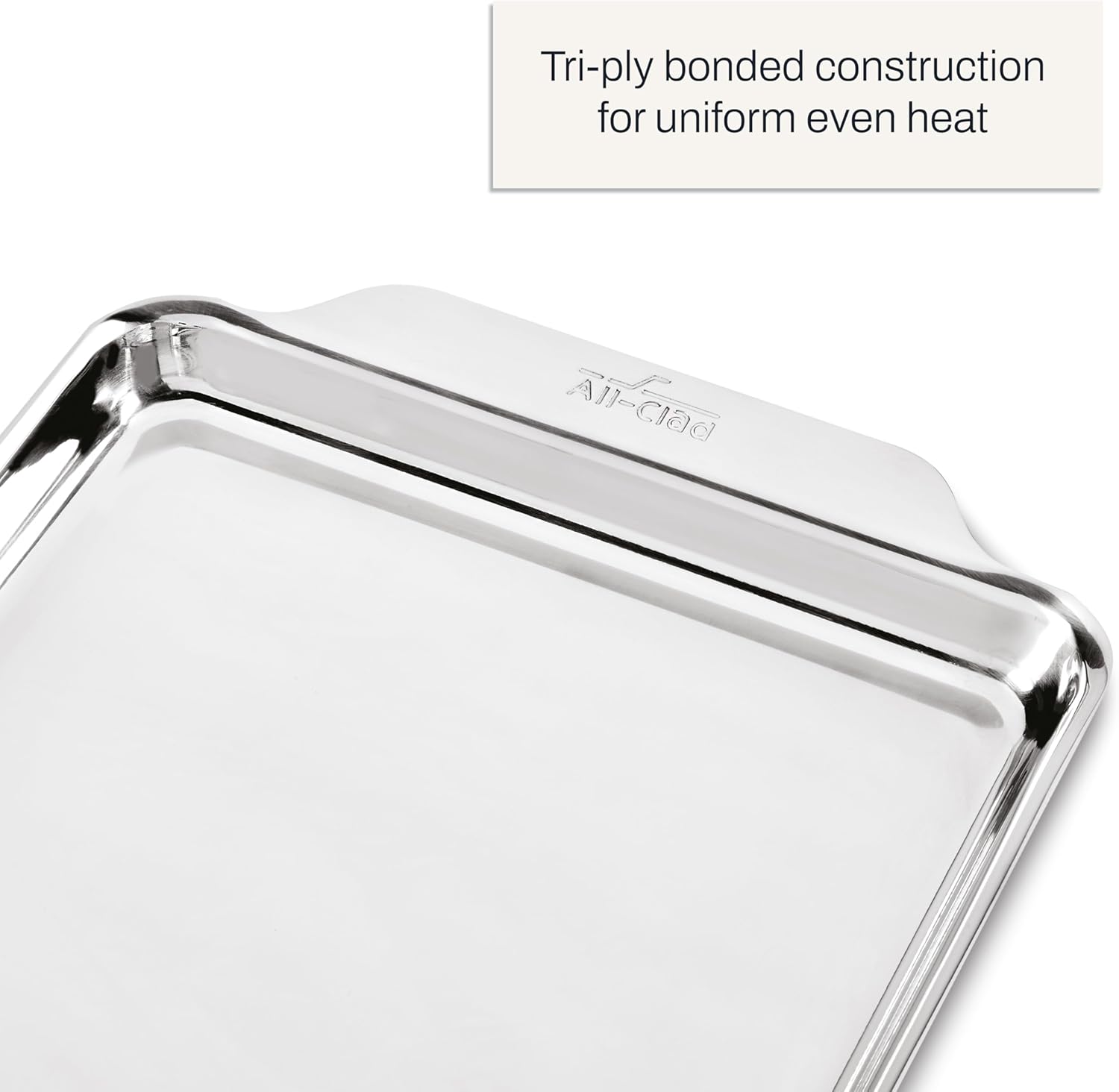 All-Clad Stainless Steel Jelly Roll Baking Pan 10" x 15" - Tri-ply Bonded for Consistent Baking- (Roast, Bake Cookies, Brownies and More) Professional Stainless Steel Bakeware