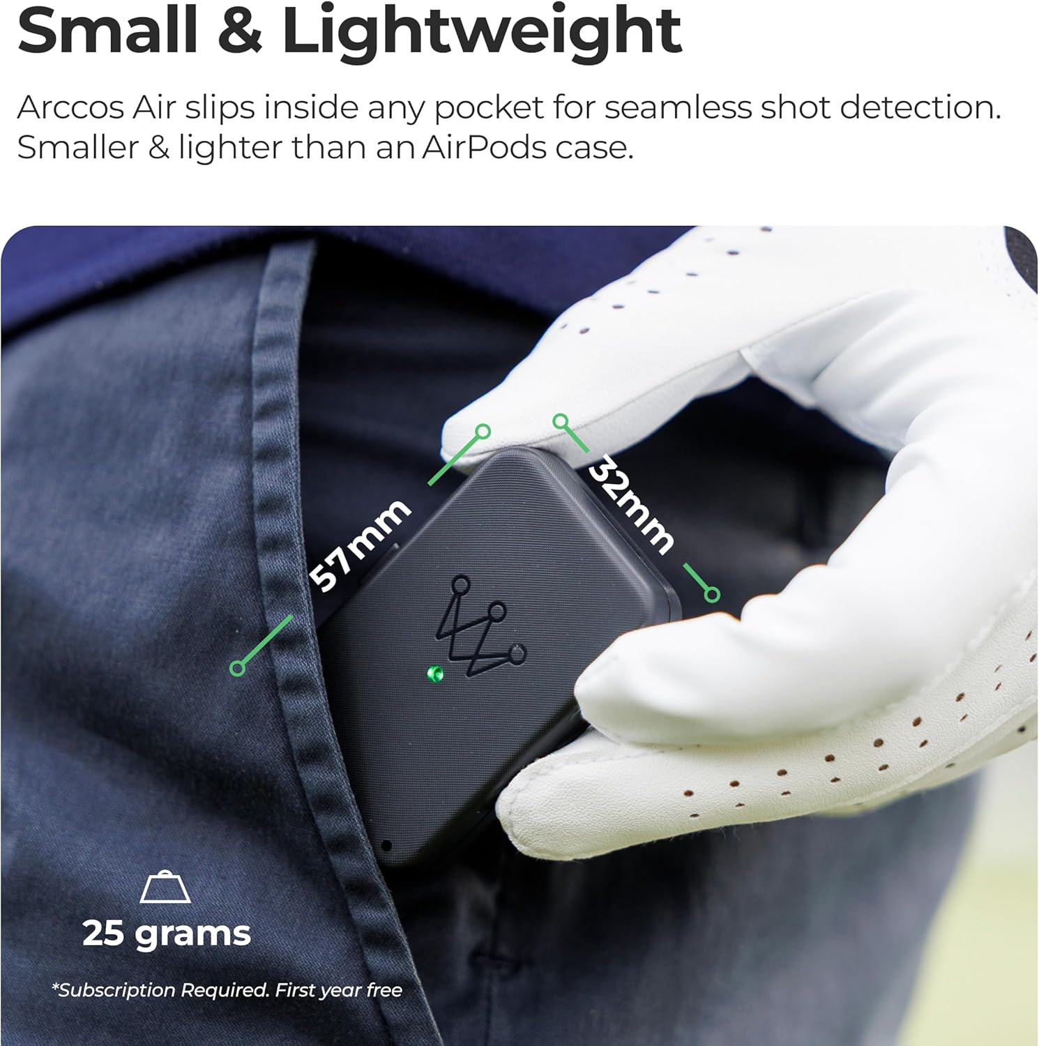Arccos Air – Automatic Golf Game Tracking System with AI GPS Rangefinder & Strokes Gained Analytics (No Club Sensors Required, Free First Year Membership)