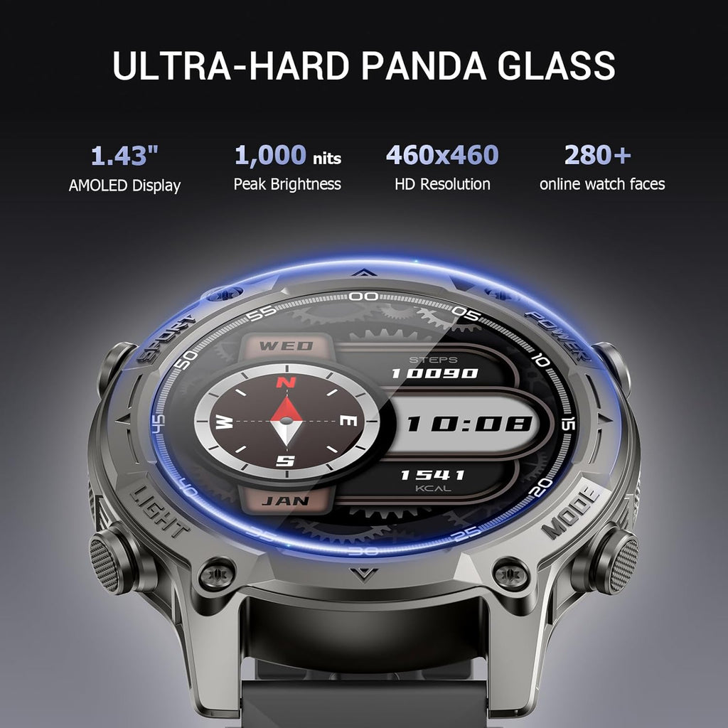 2026 AI Smart Watch with Standalone GPS & Offline Maps, 5ATM Waterproof, 1.43" AMOLED, 21-Day Battery, 178 Sports Modes, Compass, Heart Rate/SpO2/Stress/Sleep Monitor, for Android iOS Men Women