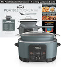 Ninja® 14-in-1 PossibleCooker™ PRO | 8.5qt, Sous Vide, Proof, Bake, & Steam Multicooker | Slow Cooker, Dutch Oven | Glass Lid & Integrated Spoon | Nonstick, Oven Safe Pot 500°F | Sea Salt Gray |MC1001