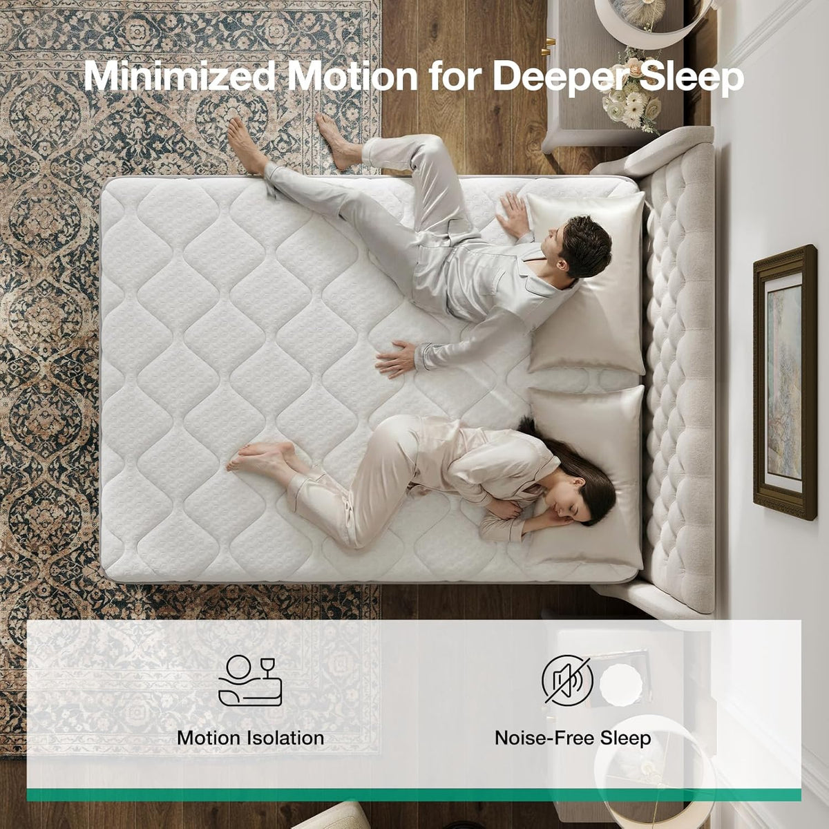 Novilla Full Size Mattress, 12 Inch Hybrid Mattress in A Box, Pocket Innerspring for Motion Isolation, Supportive & Pressure Relief