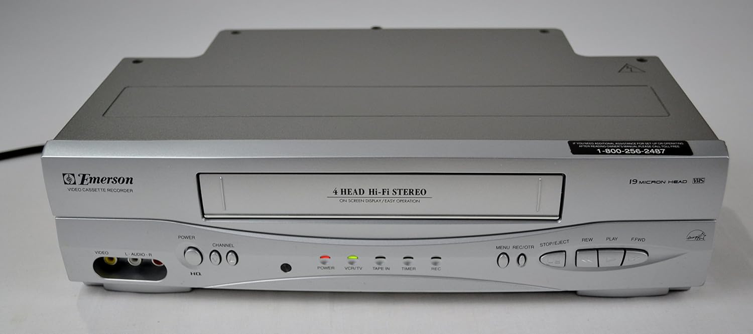Emerson EWV603 4 Head HIFI Stereo ON-SCREEN MENU Video Player / Recorder (VCR) with 19 Micron Heads