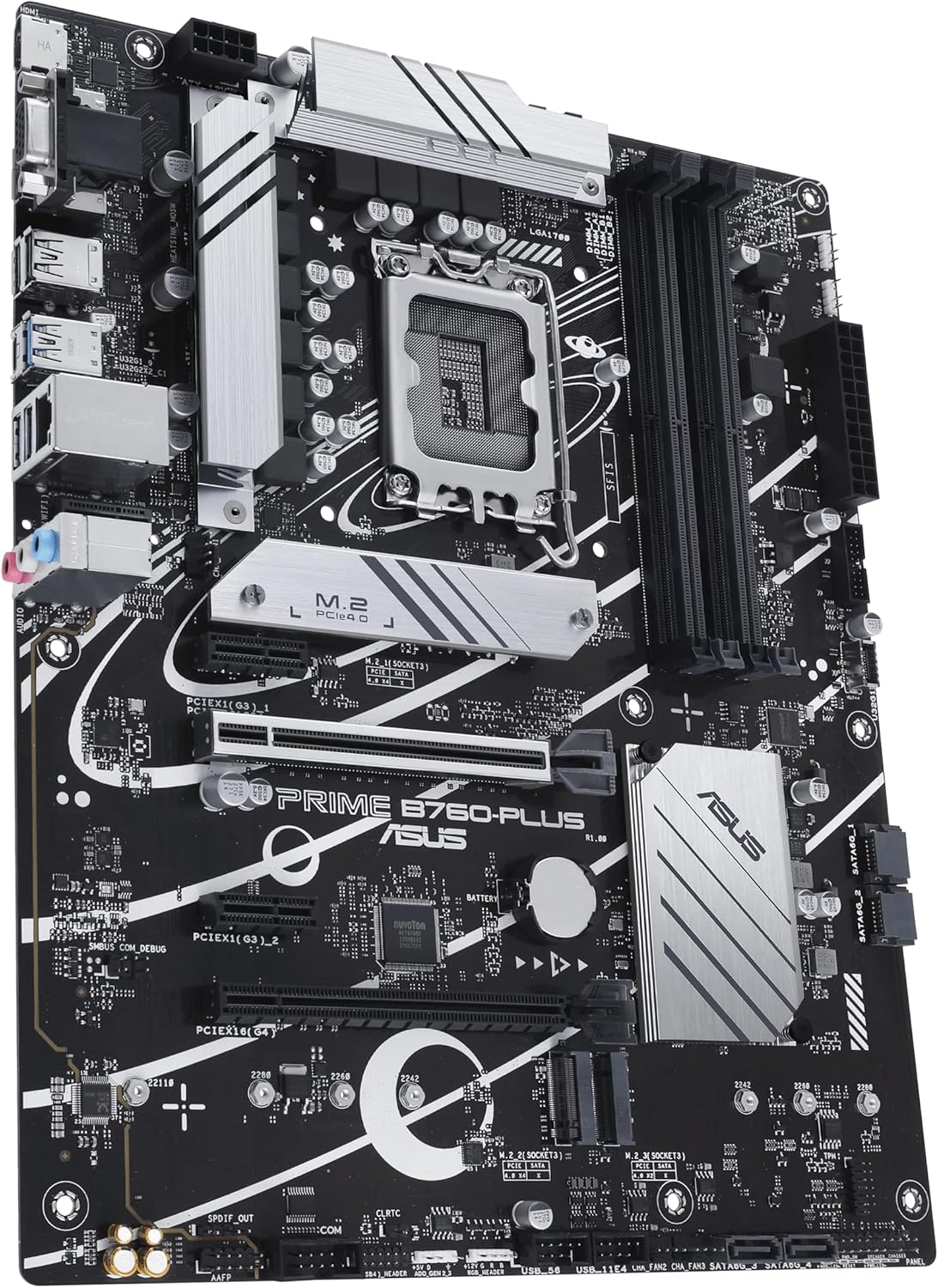 ASUS Prime B760-PLUS Intel B760(13th and 12th Gen) LGA1700 ATX Motherboard PCIe 5.0,DDR5,3X PCIe 4.0 M.2 Slots,2.5Gb LAN, DP,HDMI,USB 3.2 Gen 2x2 Type-C,Front USB 3.2 Gen 1 Type-C,Thunderbolt (USB4)