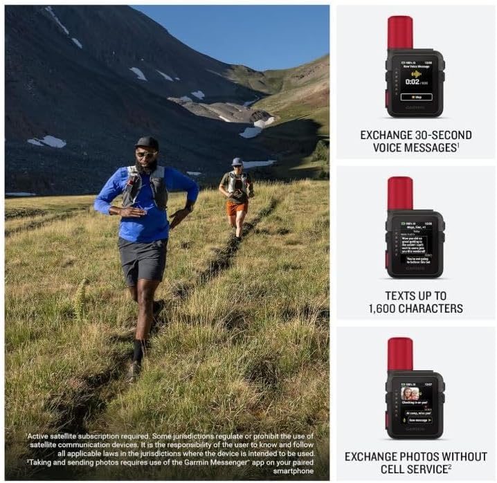 Garmin inReach Mini 3 Plus Rugged Global Satellite Communicator, Touchscreen Texting, Photo & Voice Messaging, Emergency SOS Messages & Battery Up to 350 Hours w/ Wearable4U Power Car/Wall Bundle