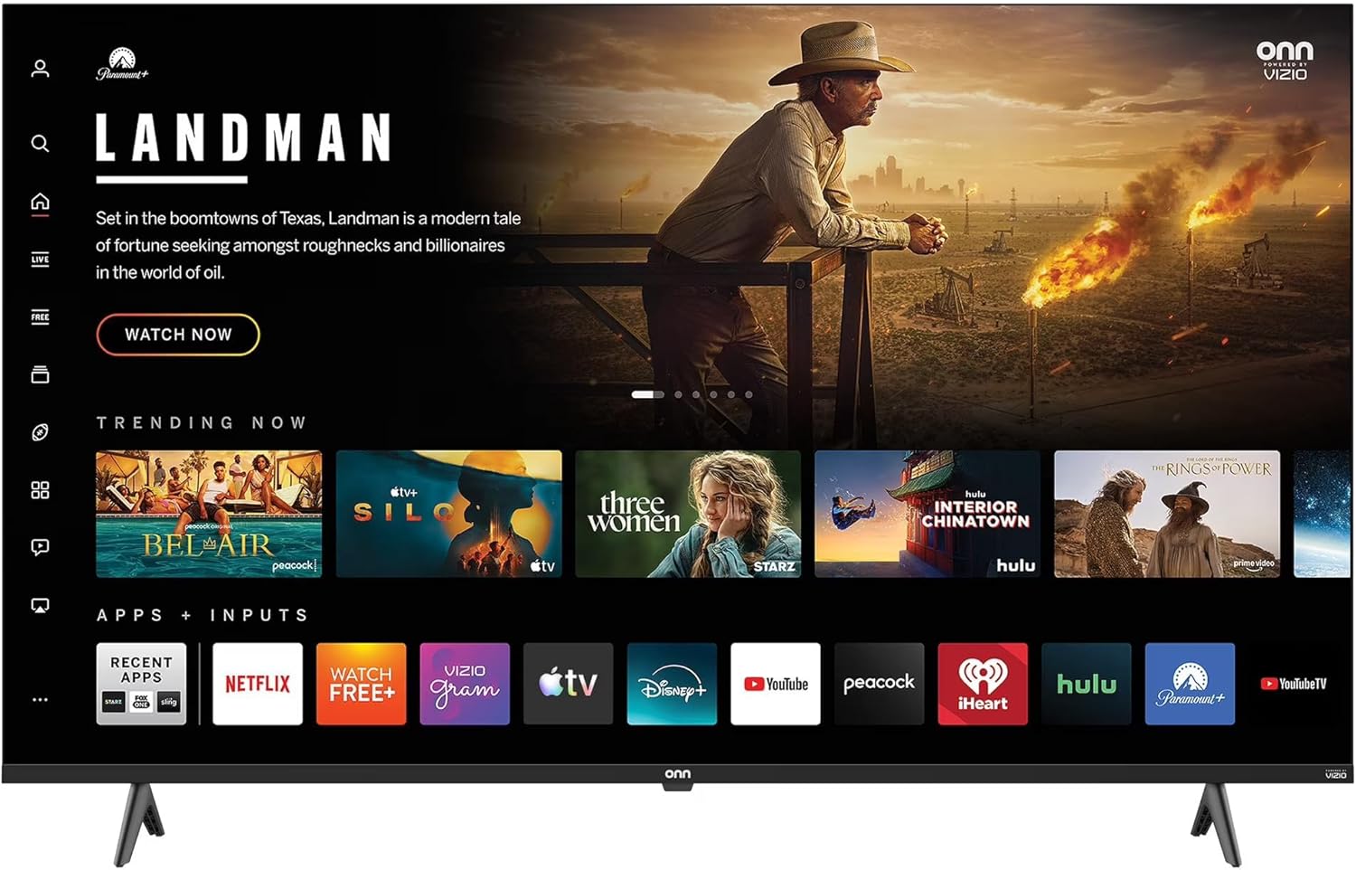 VIZIO Onn 55S4V1 55" Class 4K UHD Powered Smart TV, Seamless Streaming, & Compatible with Apple AirPlay, Google Home, and Alexa (Renewed)