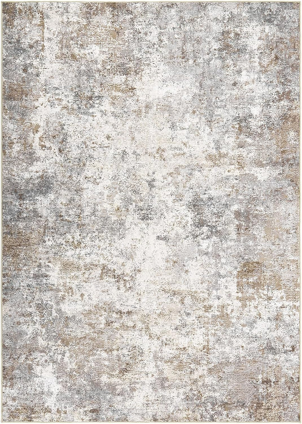 UERMEI 10x14 Area Rug Living Room Rugs - Washable Neutral Modern Abstract Soft Thin Large Rug Indoor Floor No Slip Rug Carpet for Bedroom Under Dining Table Home Office Decor - Brown Grey