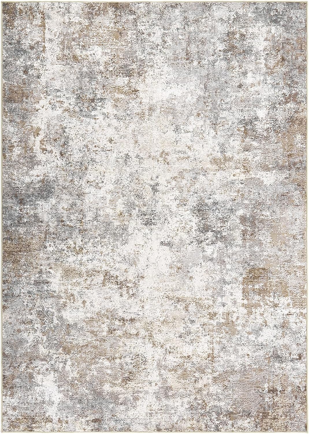 UERMEI 10x14 Area Rug Living Room Rugs - Washable Neutral Modern Abstract Soft Thin Large Rug Indoor Floor No Slip Rug Carpet for Bedroom Under Dining Table Home Office Decor - Brown Grey