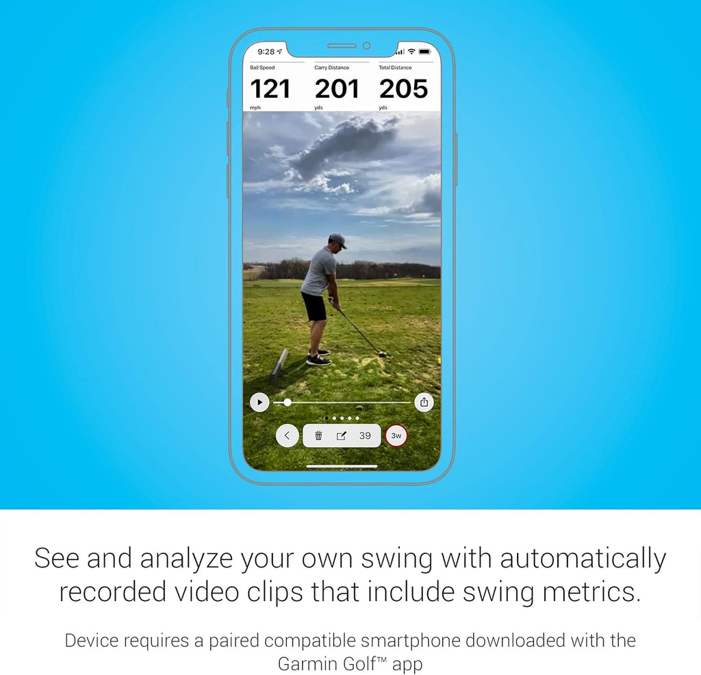 Garmin Approach R10, Portable Golf Launch Monitor, Take Your Game Home, Indoors or to The Driving Range, Up to 10 Hours Battery Life - 010-02356-00