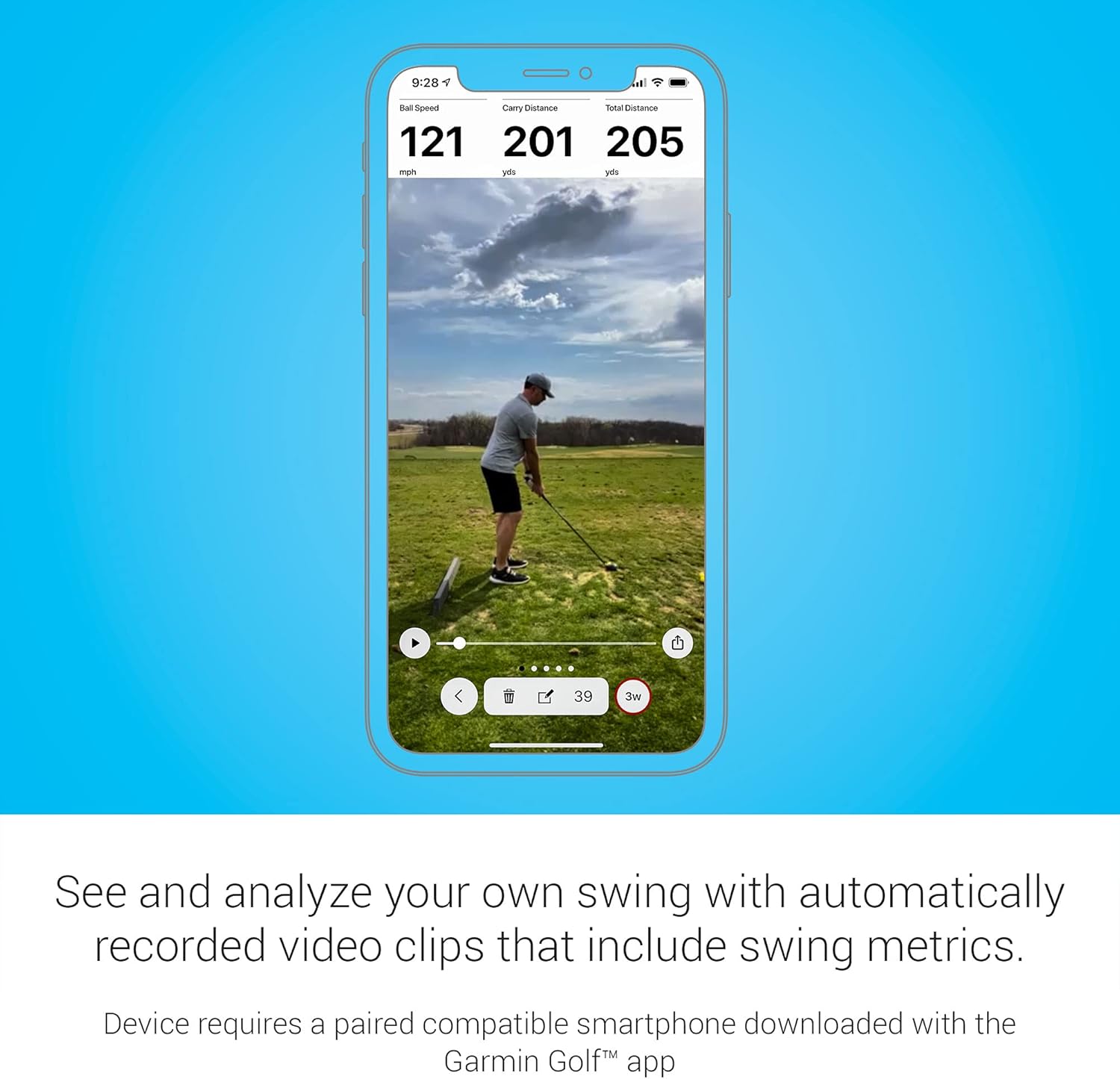 Garmin Approach R10, Portable Golf Launch Monitor, Take Your Game Home, Indoors or to The Driving Range, Up to 10 Hours Battery Life - 010-02356-00