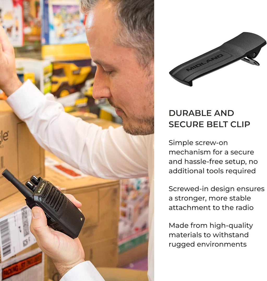 Midland – BizTalk BR200 Business Radio – 2W Industrial Grade Two Way Radio – Compact Size – High Performance Walkie Talkie – 250,000 Square Feet of Coverage