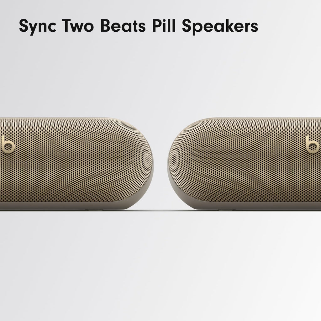 Beats Pill - Portable Bluetooth Speaker- Up to 24H Battery Life, Water Resistant, Bluetooth, Apple & Android Compatible, Seriously Loud Sound for Home, Outdoor and Travel- Champagne Gold