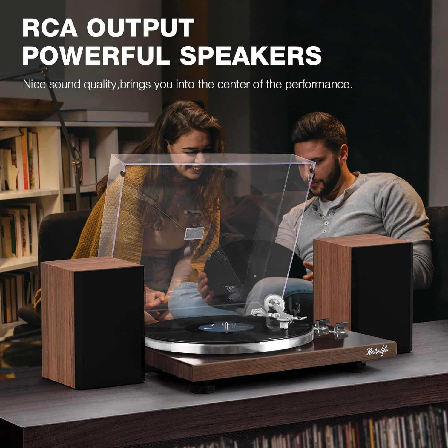 Turntables Belt-Drive Record Player with Wireless Output Connectivity, Vinyl Player Support 33&45 RPM Speed Phono Line USB Digital to PC Recording with Advanced Magnetic Cartridge&Counterweight