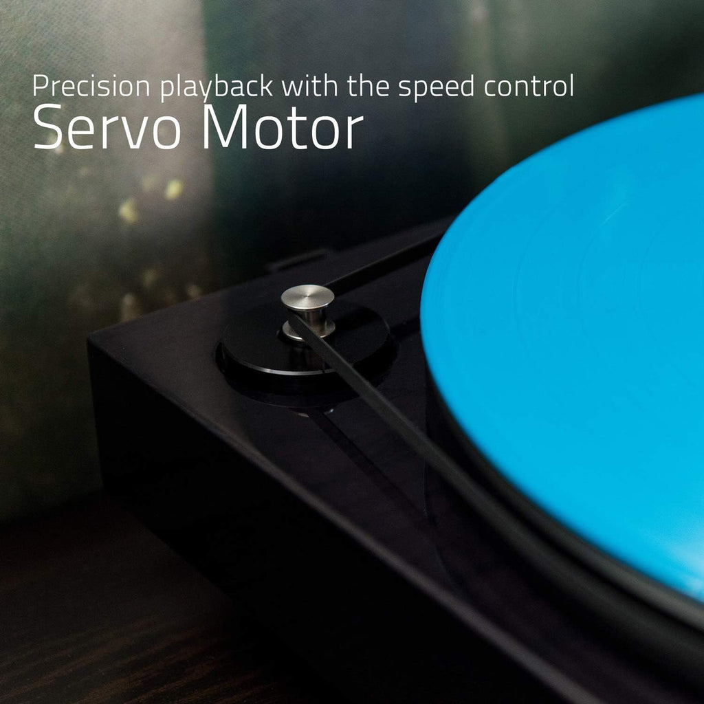 Fluance RT82 Reference High Fidelity Vinyl Turntable Record Player with Ortofon OM10 Cartridge, Speed Control Motor, High Mass MDF Wood Plinth, Vibration Isolation Feet - Piano Black