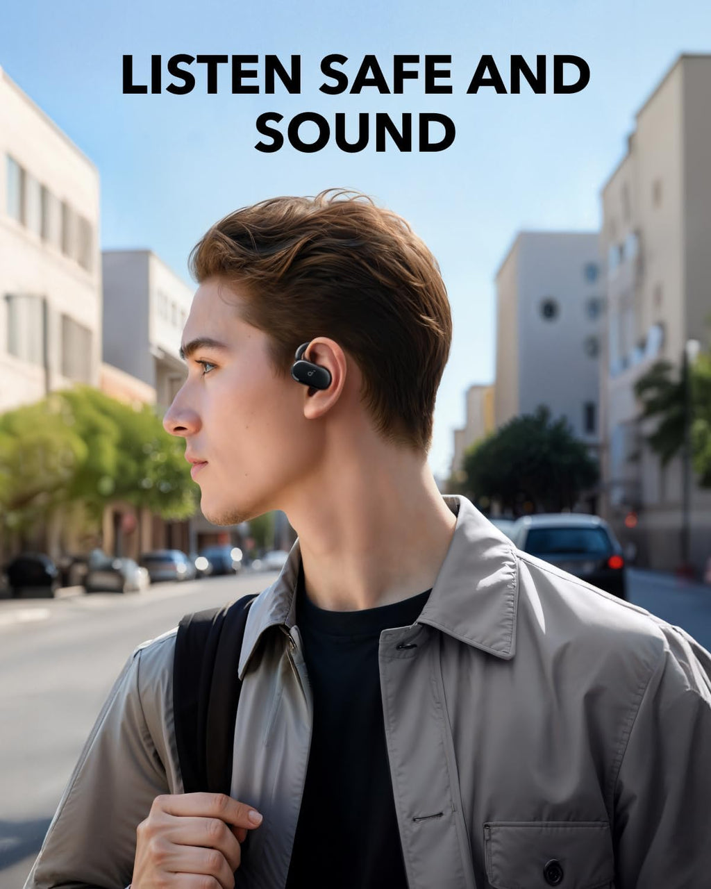 Soundcore V20i by Anker Open-Ear Headphones, Adjustable Ear Hooks Work by Anker, Portable AI Voice Recorder