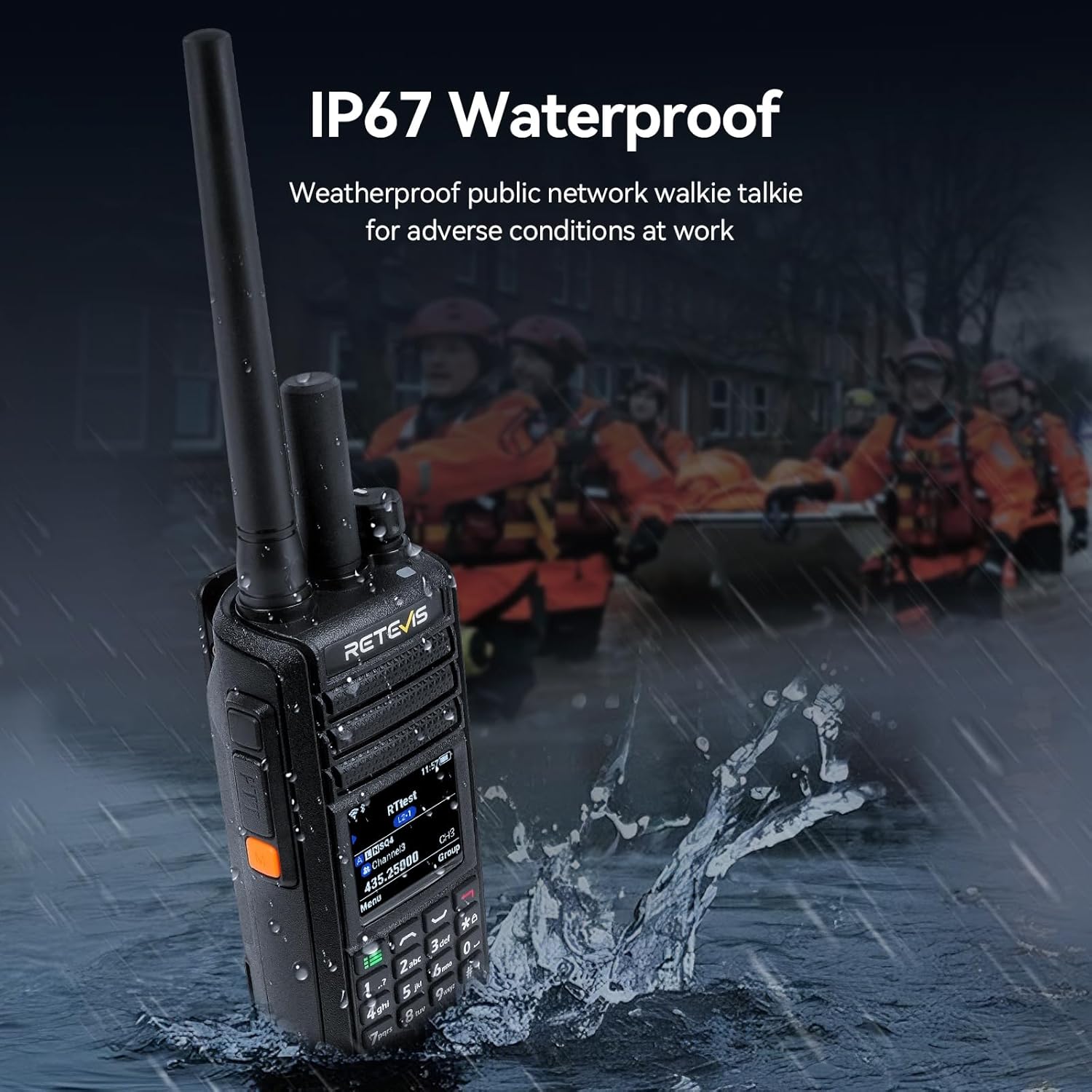 Retevis MateTalk L2 Global Walkie Talkie, Emergency POC Radio Unlimited Range, Zello,4G Dual SIM Network, GPS, IP67 Waterproof, Nationwide Two Way Radio Long Distance for Trucking, Security (1 PCS)