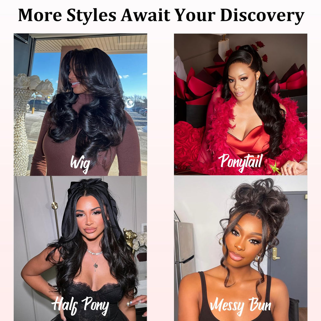 12A Body Wave Bundles with Closure 20 22 24+18Inch 5x5 HD Lace Closure 100% Brazilian Virgin Human Hair True to Length Quick Weave Natural Color Layered Look for Women Beginner Birthday Prom Party