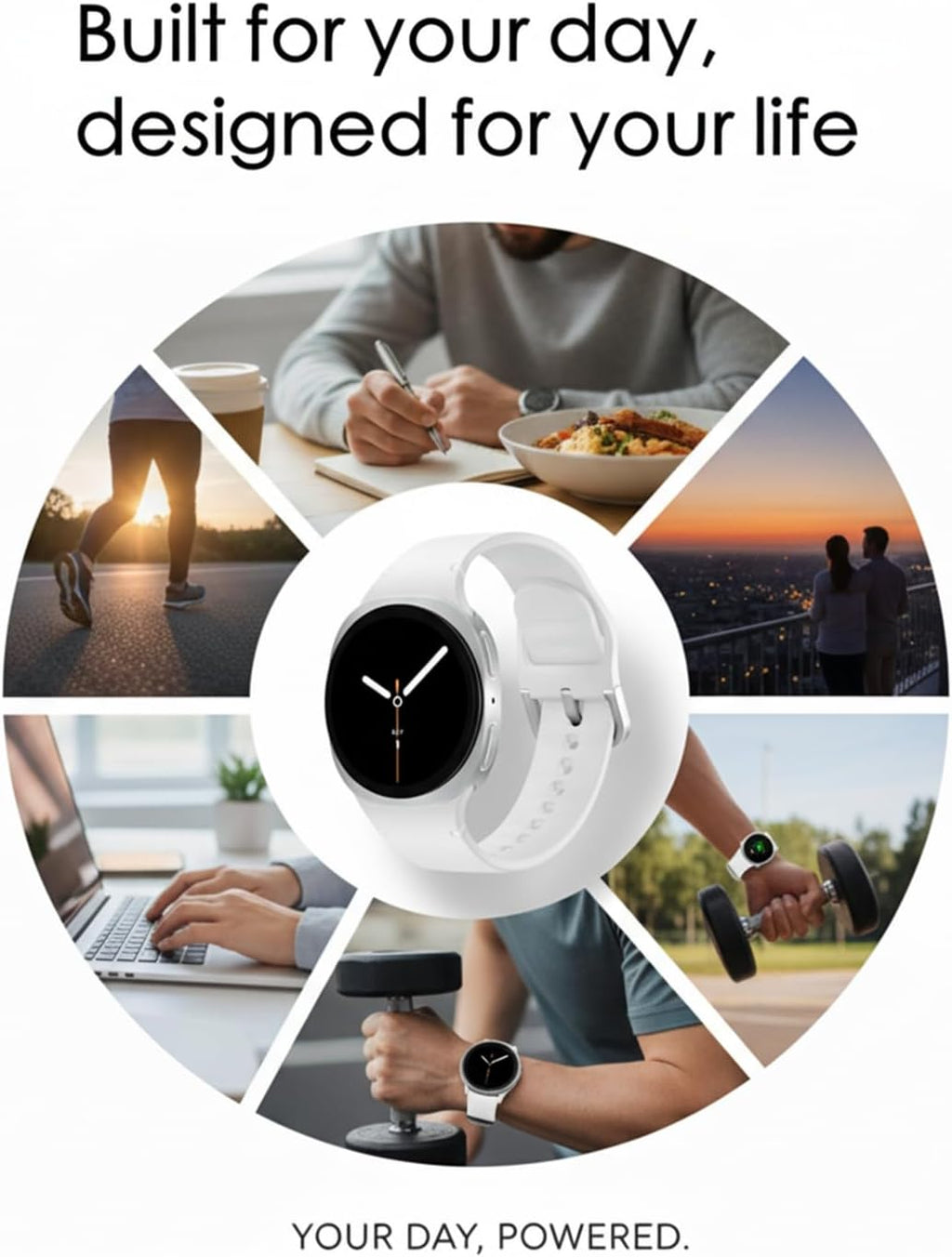 Samsung Galaxy Watch 8 (2025) Bluetooth Smartwatch, Intl Version – Fitness & Sleep Tracking,Heart Rate Monitor, Android Compatible (Not for iOS) – with Extra Hybrid Band (Silver, 44mm)