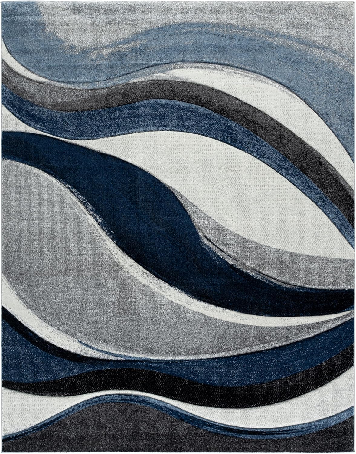 SAFAVIEH Area Rug 8x10 - Hollywood Collection - Large - Grey & Blue, Mid-Century Modern Design, Non-Shedding & Easy Cleaning, Ideal for Living Room, Bedroom, Office, Dining Space (HLW766F)