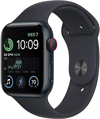 Apple Watch SE (2nd Gen) (GPS + Cellular, 40mm) - Midnight Aluminum Case with Midnight Sport Band, M/L (Renewed)