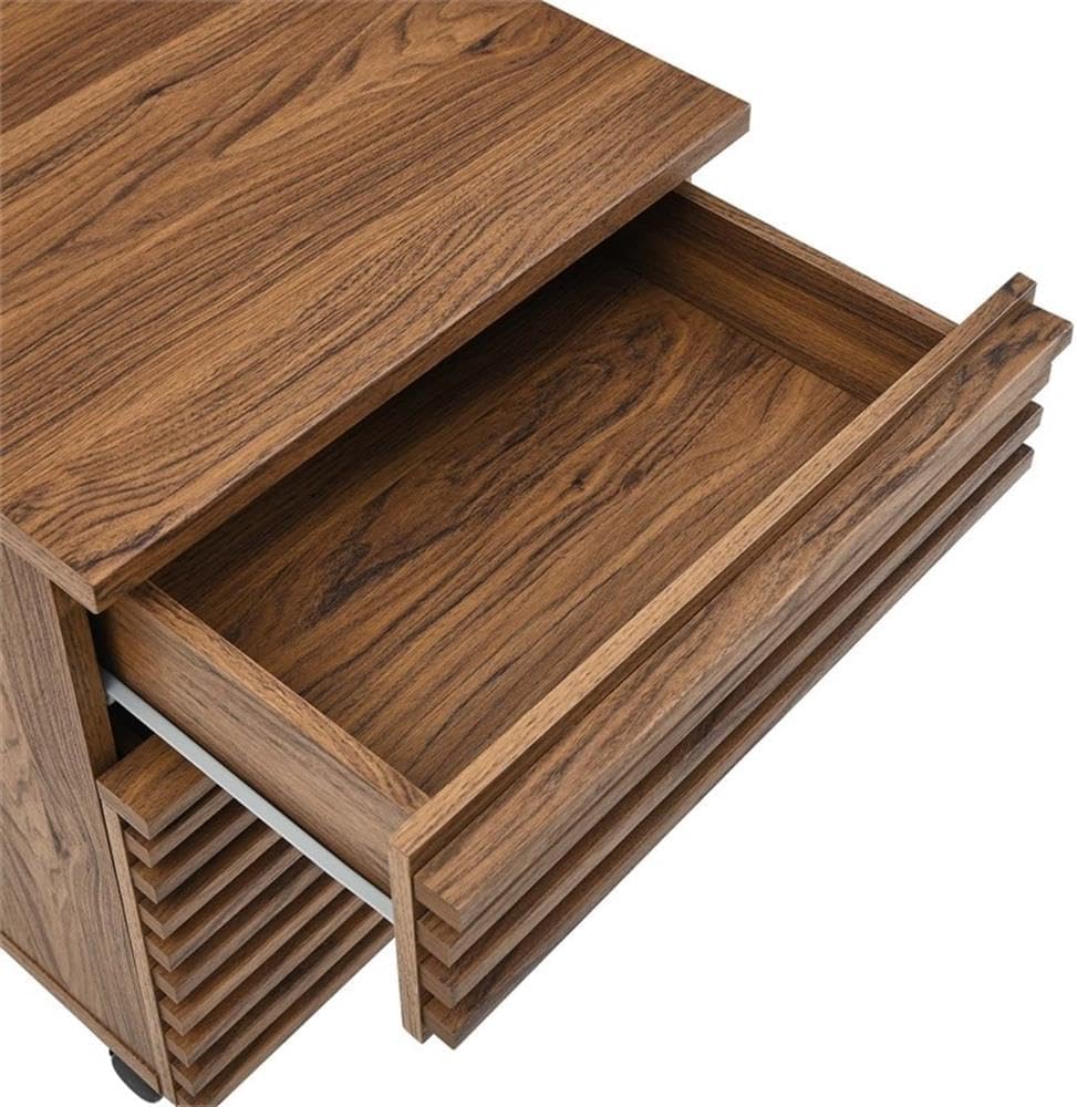 Modway EEI-5704-WAL Render Wood File Cabinet, Walnut