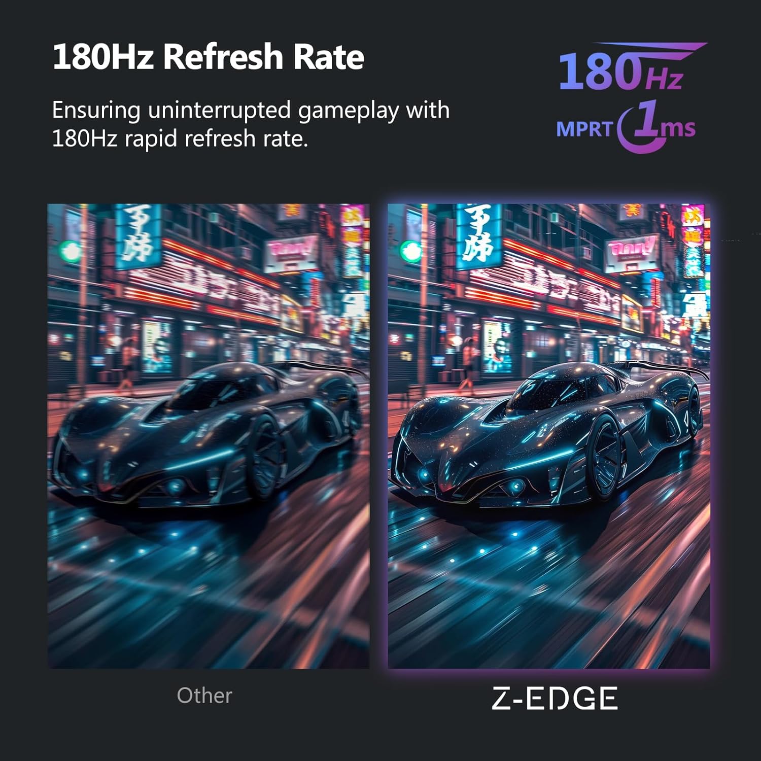 Z-Edge 27 inch Curved Gaming Monitor, FHD 1080P 180Hz 165Hz 144Hz Curved 1500R PC Monitor, MPRT 1ms, FreeSync, Low Blue Light, 350nits,16.7M Colors, UG27 Frameless Bezel, 1X DP and 1X HDMI