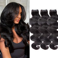 WEQUEEN Body Wave Bundles Human Hair 16A Brazilian Virgin Hair Bundles, Silky and Soft, 18 20 22 Inch Thick Weave Natural Black