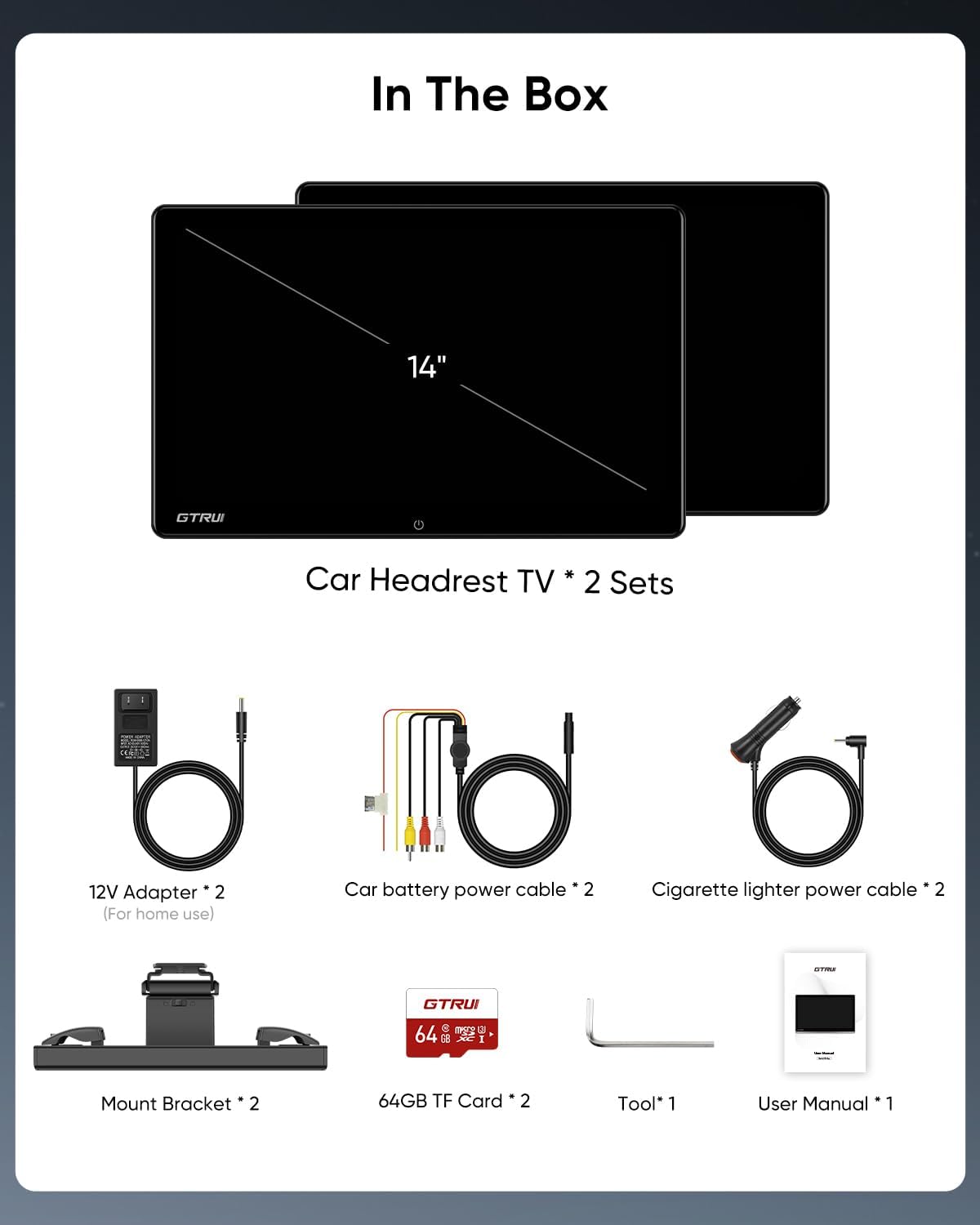14-Inch 4K Video Android Car TV Headrest Monitor Tablet for Back Seat with WiFi Bluetooth, Glass to Glass IPS Touch Screens Portable Medias Player, Support Phone Control & Mirror Link