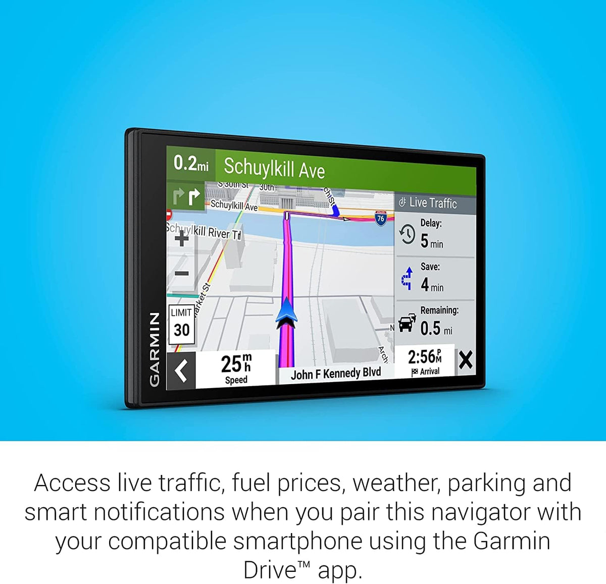 Garmin DriveSmart 66 EX 6-Inch Car GPS Navigator with Advanced Lane Guidance, Real-Time Traffic and Lifetime Map Updates (Black) (Renewed)