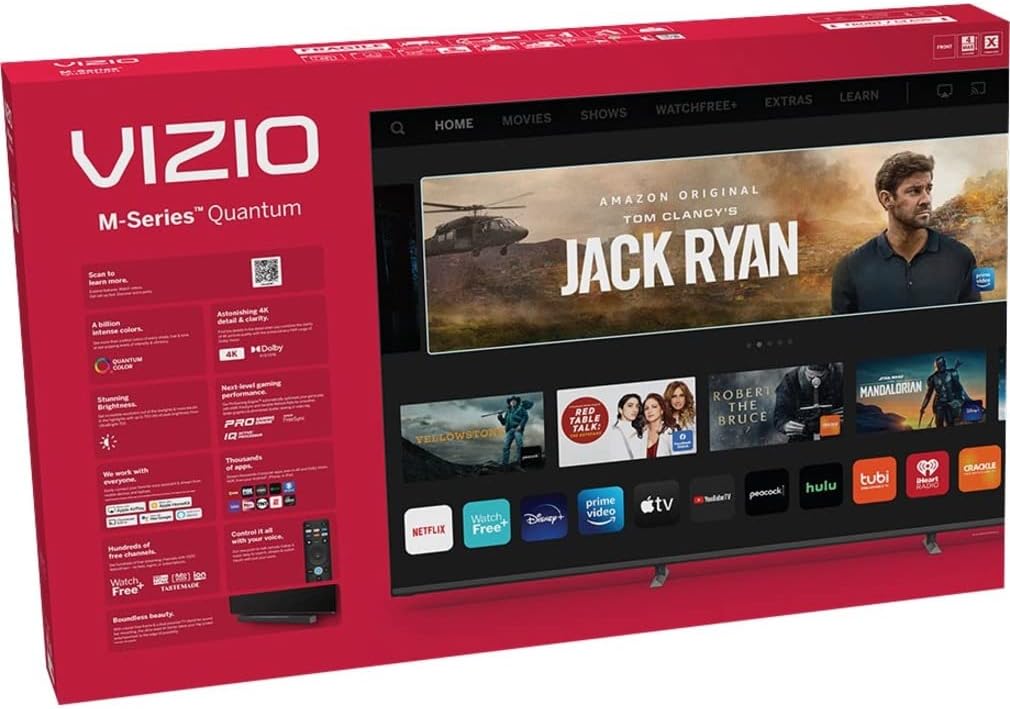 VIZIO 65-Inch M-Series 4K QLED HDR Smart TV with Voice Remote, Dolby Vision, HDR10+, Alexa Compatibility, VRR with AMD FreeSync, M65Q6-J09, 2022 Model