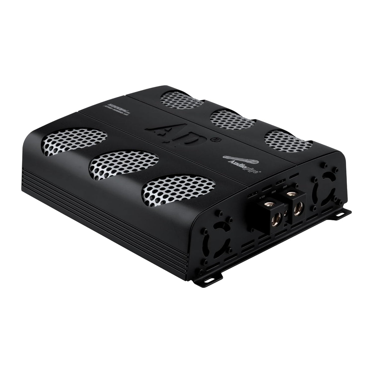 Audiopipe 5000 Watts Full Range Class D Mosfet Amplifier (APHF-5000D-H2), 4-Point Protection System, 2 Ohm, BTL Mode, Remote Bass Control Knob