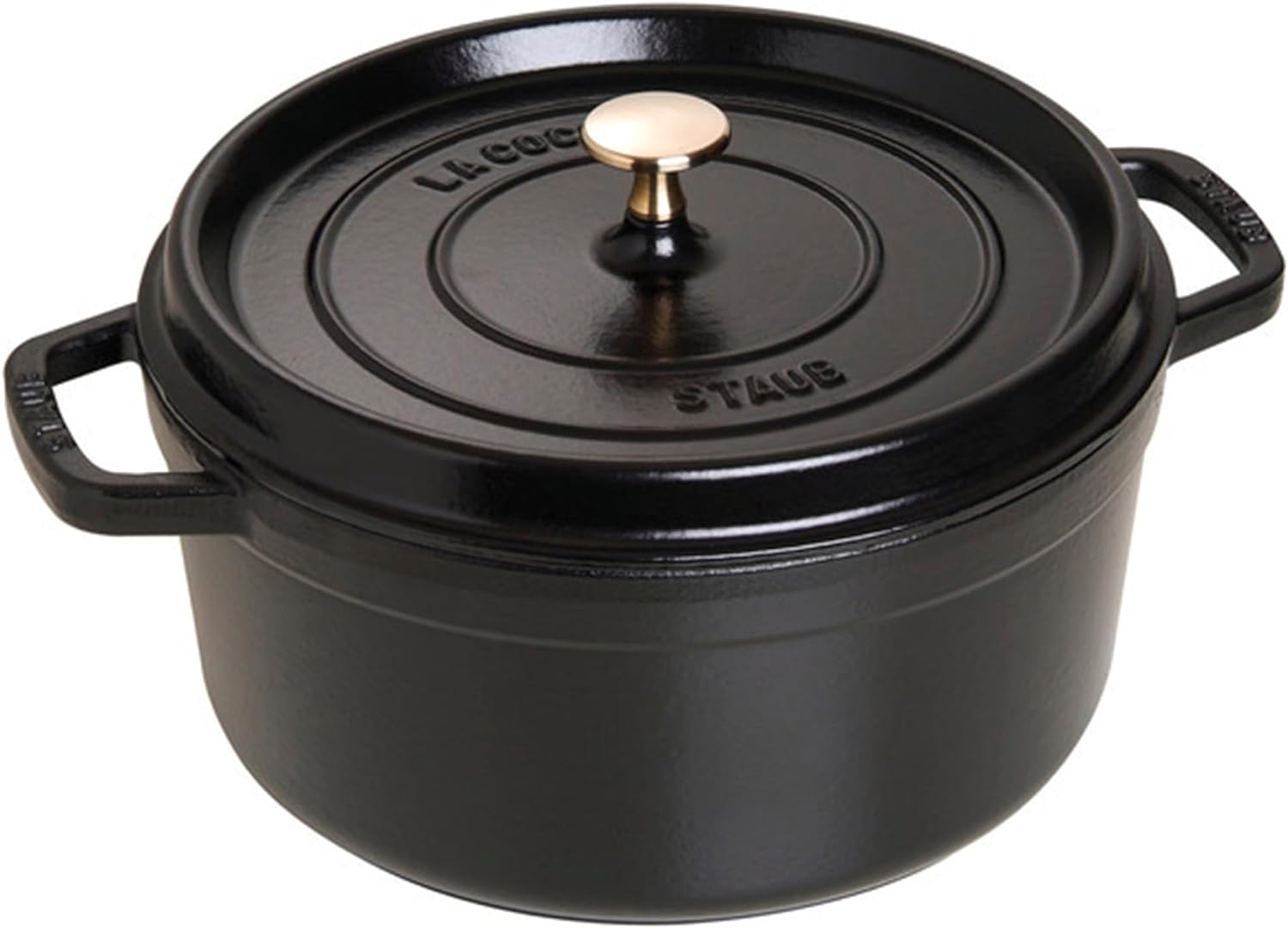 Staub Cast Iron Round Cocotte, Dutch Oven, 5.5-quart, serves 5-6, Made in France, Matte Black