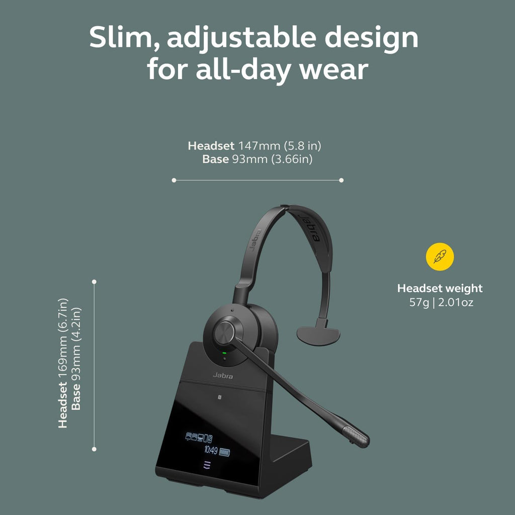 Jabra Engage 65 SE (Second Edition) Wireless Headset, Single-Ear – Telephone Headset with Industry-Leading Wireless Performance, Advanced Noise-Cancelling Microphone, All Day Battery Life - Black
