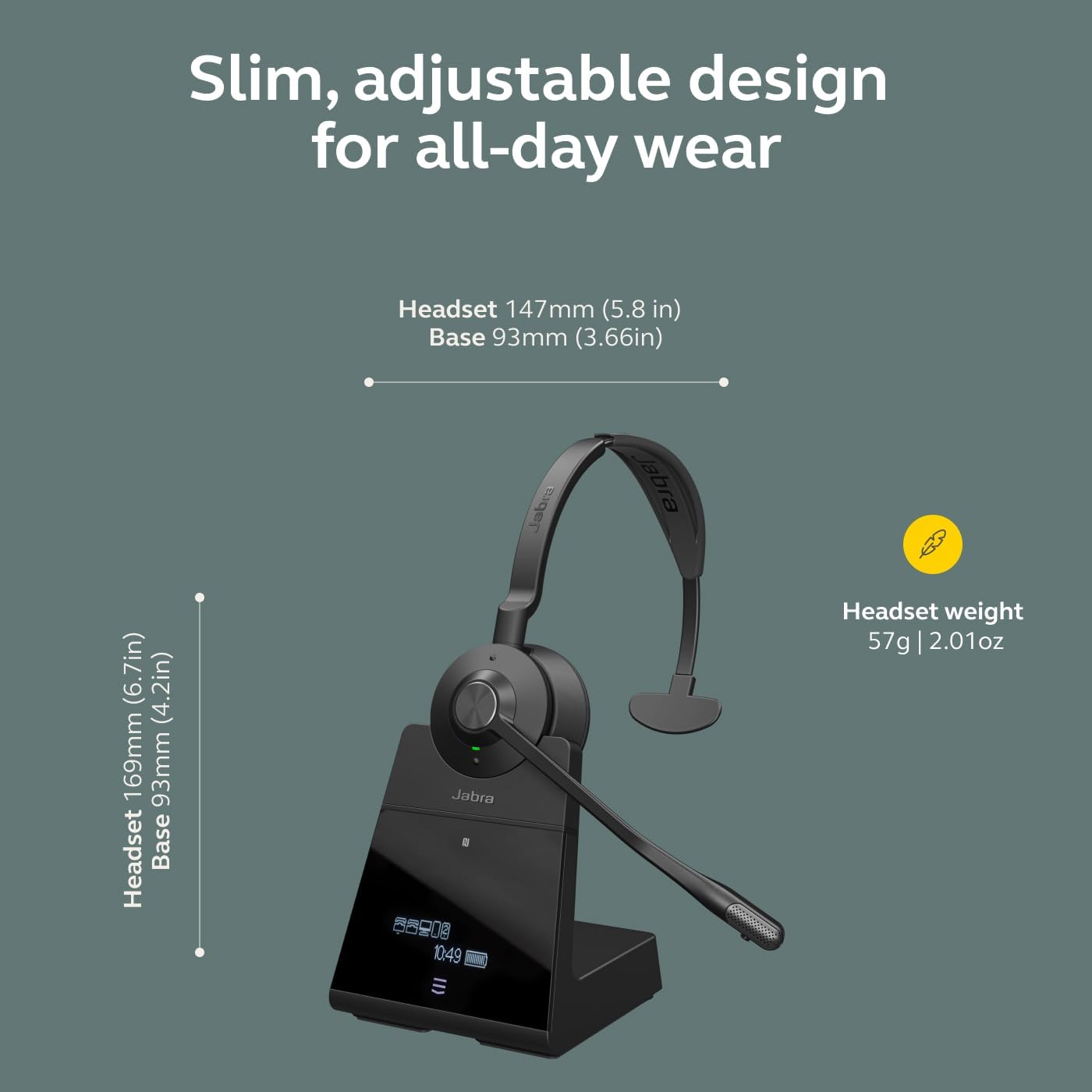 Jabra Engage 65 SE (Second Edition) Wireless Headset, Single-Ear – Telephone Headset with Industry-Leading Wireless Performance, Advanced Noise-Cancelling Microphone, All Day Battery Life - Black