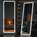 71" x 26" Arched Full Length Mirror with LED Lights, Floor Mirror with Stand, Wall Mirror Full Length, Body Floor Mirror, Wall Mounted Mirror for Bedroom, Dimmable, Tempered Glass