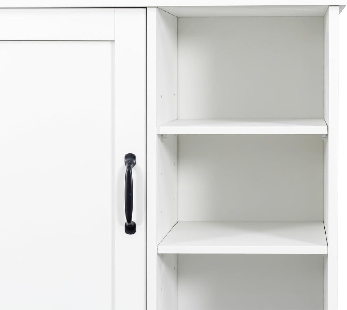 63" White Laundry Cabinet w/Dual Tilt-Out Hampers - 4 Open + 2 Adjustable Shelves, Freestanding Bathroom Organizer, 31.5 x 15.7 x 63 Inch