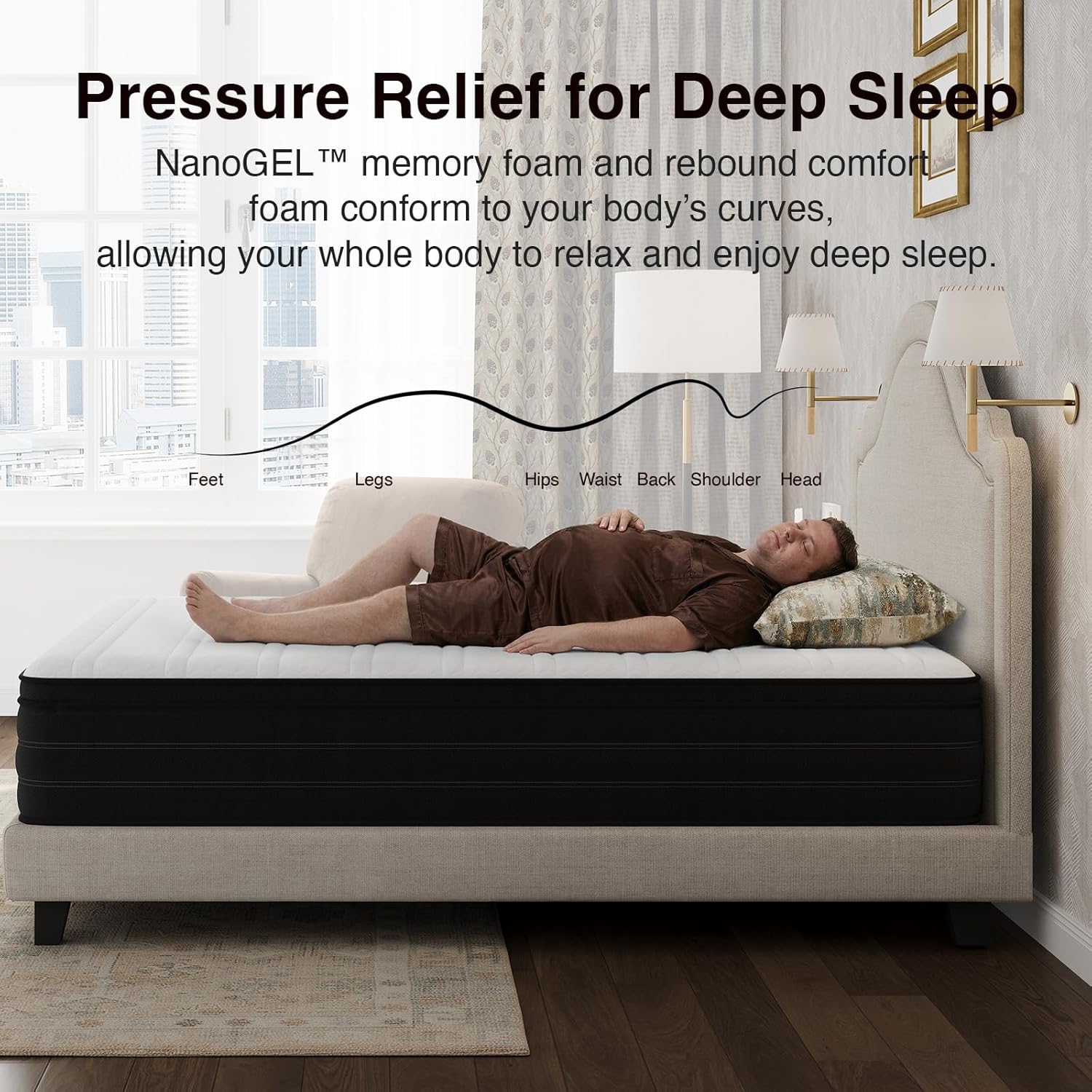 Novilla Queen Mattress in a Box, 10 Inch Cooling Hybrid Mattress with Upgraded Pocketed Coils & Gel Memory Foam, Enhanced Support, Motion Isolation, Pressure Relief, CertiPUR-US