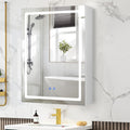 VOWNER Anti-Fog Lighted Bathroom Medicine Mirror Cabinet, Medicine Cabinet with Mirror and Lights, Dimmable, Adjustable Shelves, Memory 3-Color Mode(Engineered Wood, 24"×32")