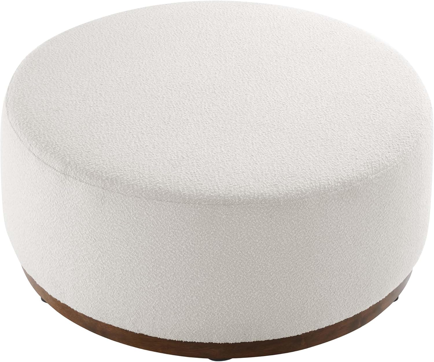 Modway Large 38" Round Boucle Upholstered Upholstered Ottoman