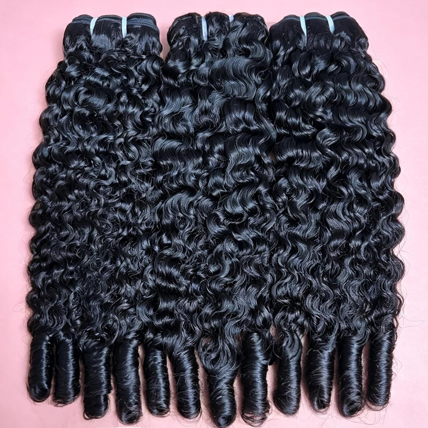 Burmese Curly Bundles Human Hair 20 22 24 Inch Curly Human Hair Bundles with Spiral End 3Pcs 12A Unprocessed Virgin Hair Quick Weave for Women Natural Black