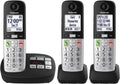 Panasonic Cordless Phone, Easy to Use with Large Display & Big Buttons, Flashing Favorites Key, Flashlight, Call Block, Volume Boost, Talking Caller ID, House Phones, 3 Handsets - KX-TGU433B