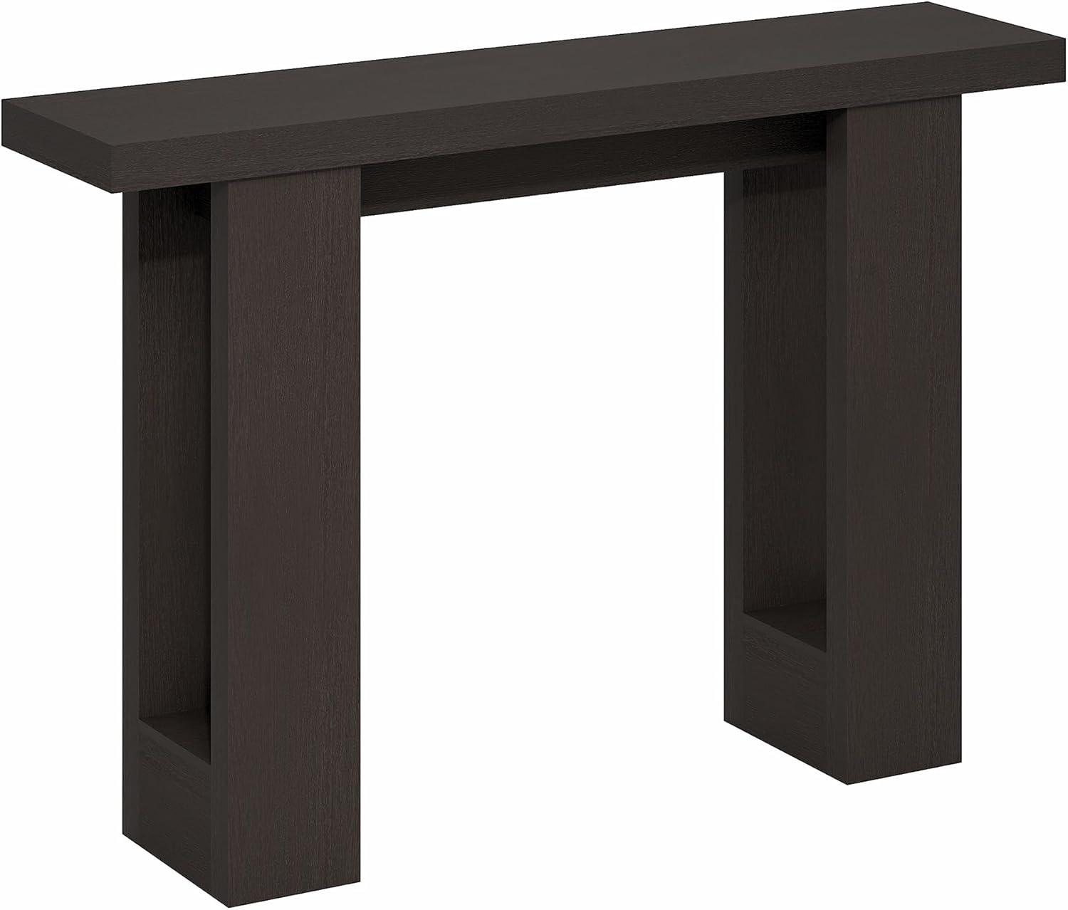 Furinno ARA Entryway Table 47-Inch, Narrow Console Table, Thick Frame Sofa Table with 2 Shelf, Couch Table Behind Sofa, Farmhouse Entryway Table for Entrance, Hallway, Living Room, Black Dark Oak