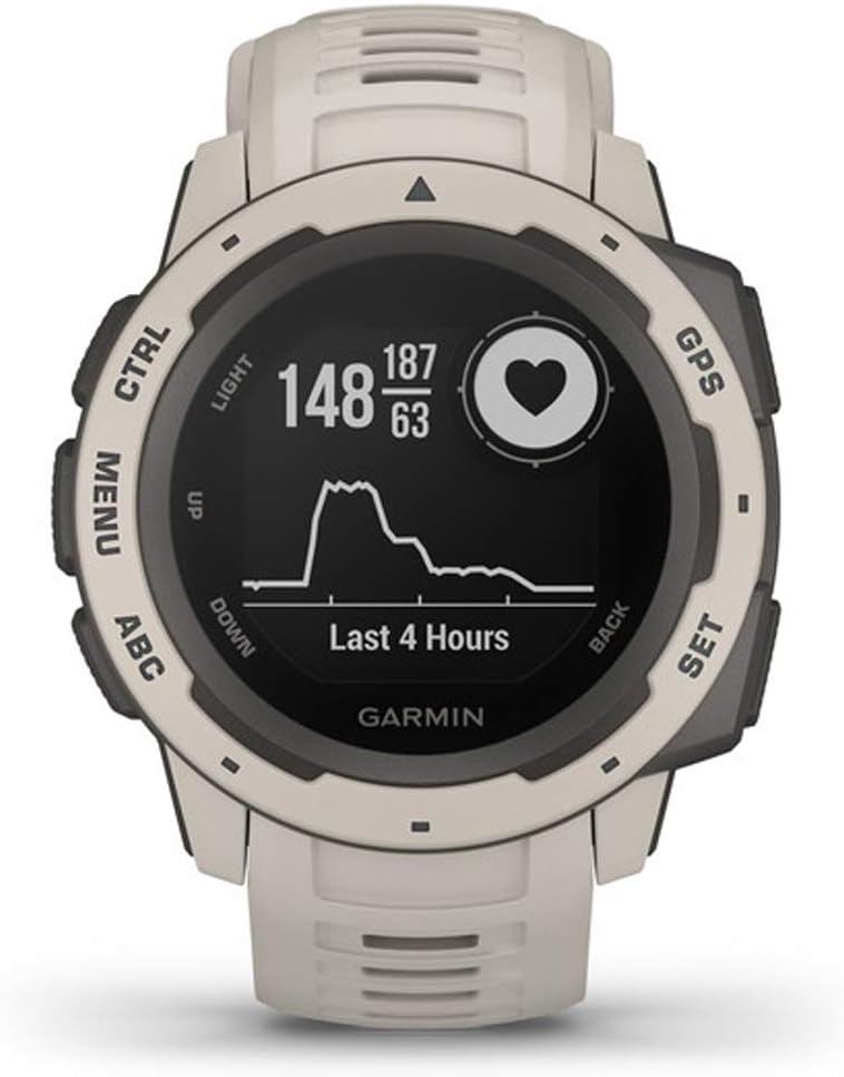 Garmin 010-02064-01 Instinct, Rugged Outdoor Watch with GPS, features Glonass and Galileo, Heart Rate Monitoring, 3-Axis Compass, Tundra